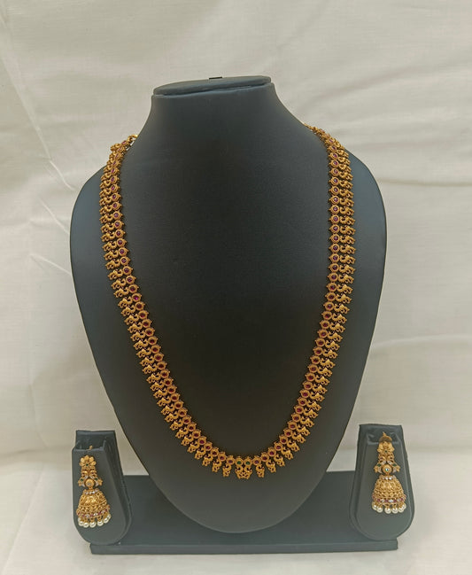 ✨ Antique Lakshmi Kasu Mala Necklace Set ✨