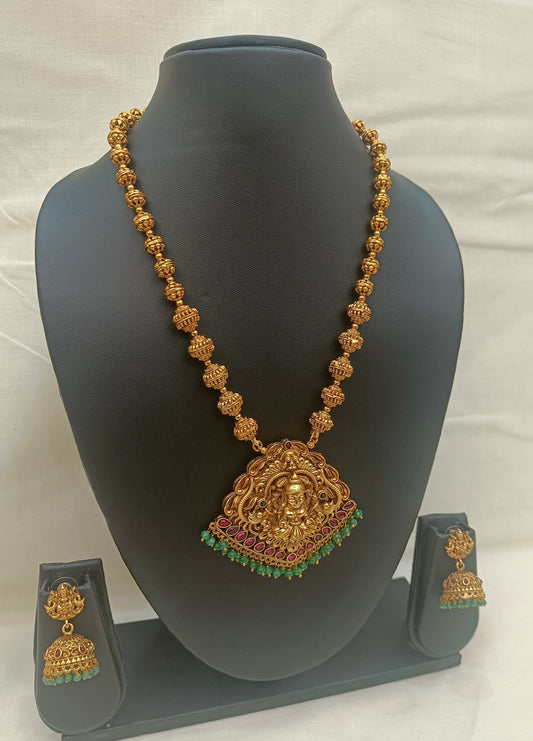 ✨ Traditional Lakshmi Temple Necklace Set ✨